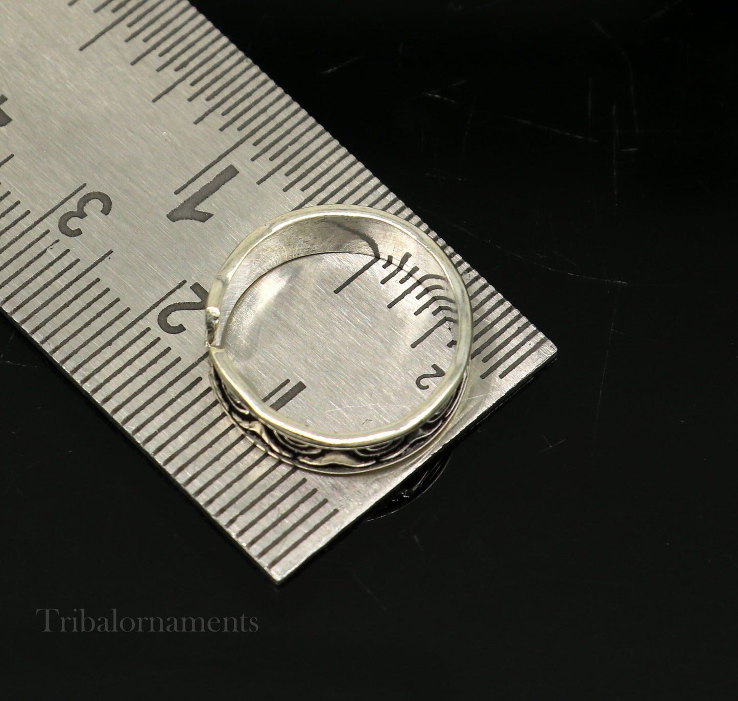 Solid Adjustable Toe ring 92.5 sterling silver handmade stunning toe ring, toe band stylish modern women's brides jewelry from india toer109 - TRIBAL ORNAMENTS