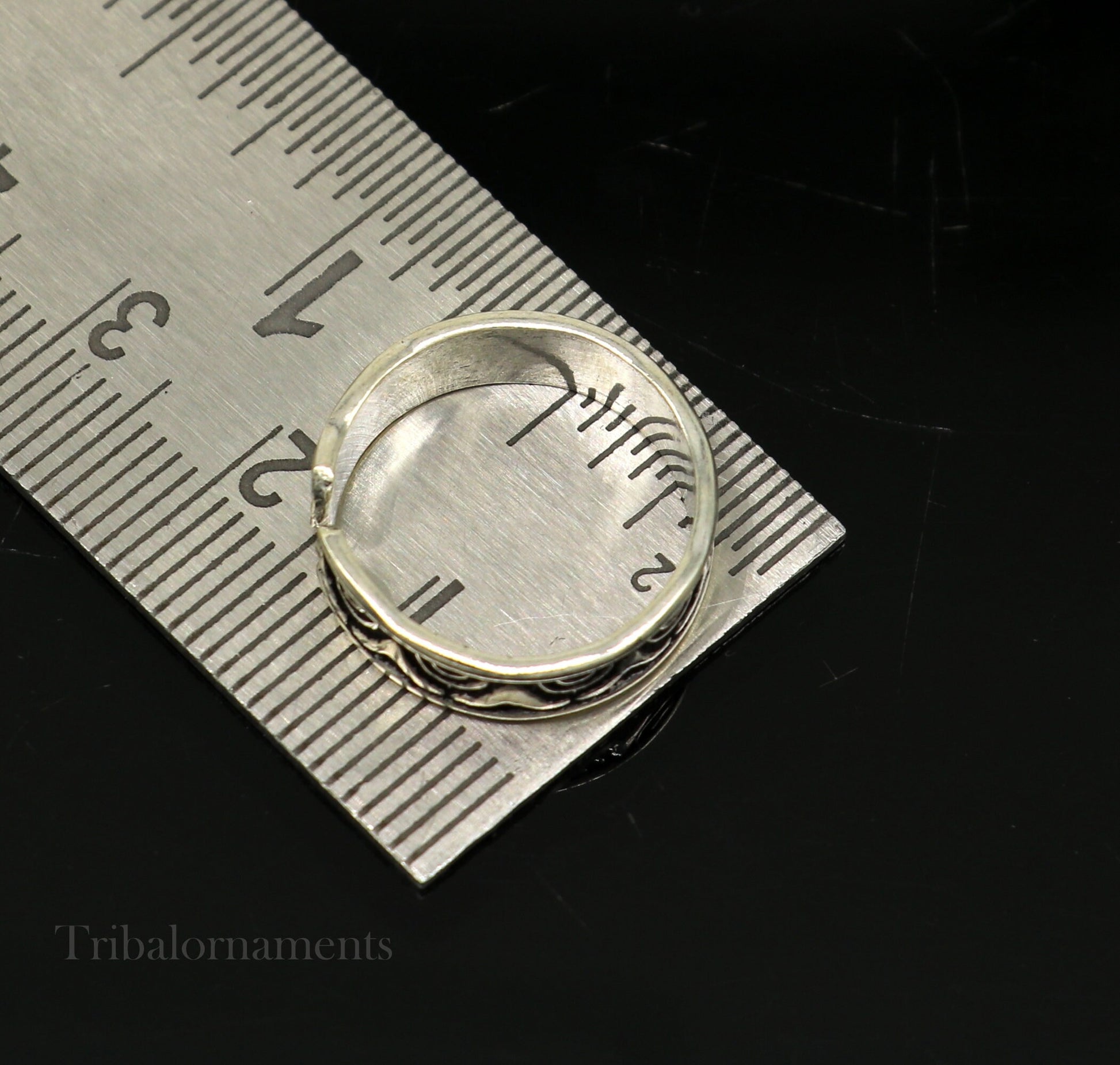 Solid Adjustable Toe ring 92.5 sterling silver handmade stunning toe ring, toe band stylish modern women's brides jewelry from india toer109 - TRIBAL ORNAMENTS