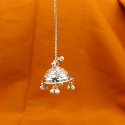 Solid silver chattar or chhatra, silver umbrella god temple art, Gorgeous  hand craved Solid silver temple article, temple utensils su522 - TRIBAL ORNAMENTS