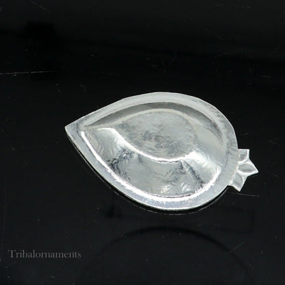 Solid silver handmade elegant oil lamp or kumkum bowl, silver home temple utensils, silver diya, deepak, silver utensils Diwali puja su533 - TRIBAL ORNAMENTS