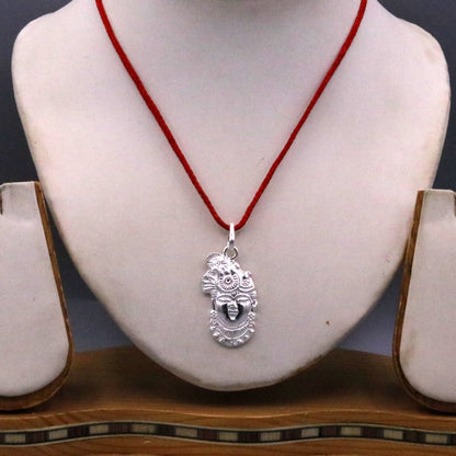 Solid silver handmade indian idol krishna shreenathji pendant from Rajasthan India god shree krishna pendant locket nsp01 - TRIBAL ORNAMENTS