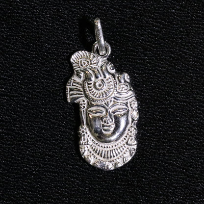 Solid silver handmade indian idol krishna shreenathji pendant from Rajasthan India god shree krishna pendant locket nsp01 - TRIBAL ORNAMENTS