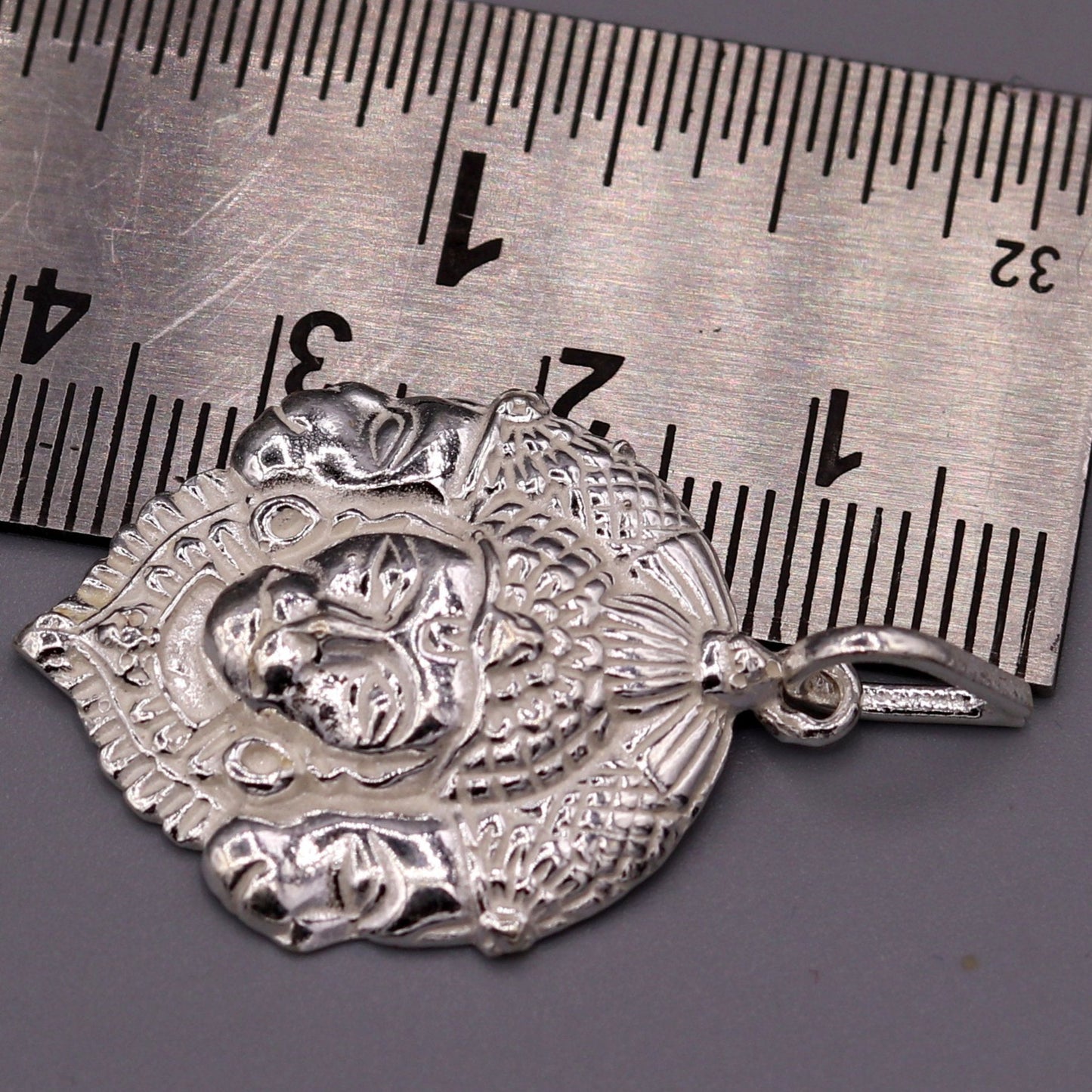 Solid silver handmade indian idol three face lord Hanumaan Bajarang bali pendant from rajasthan India god pendant locket jewelry snp02 - TRIBAL ORNAMENTS