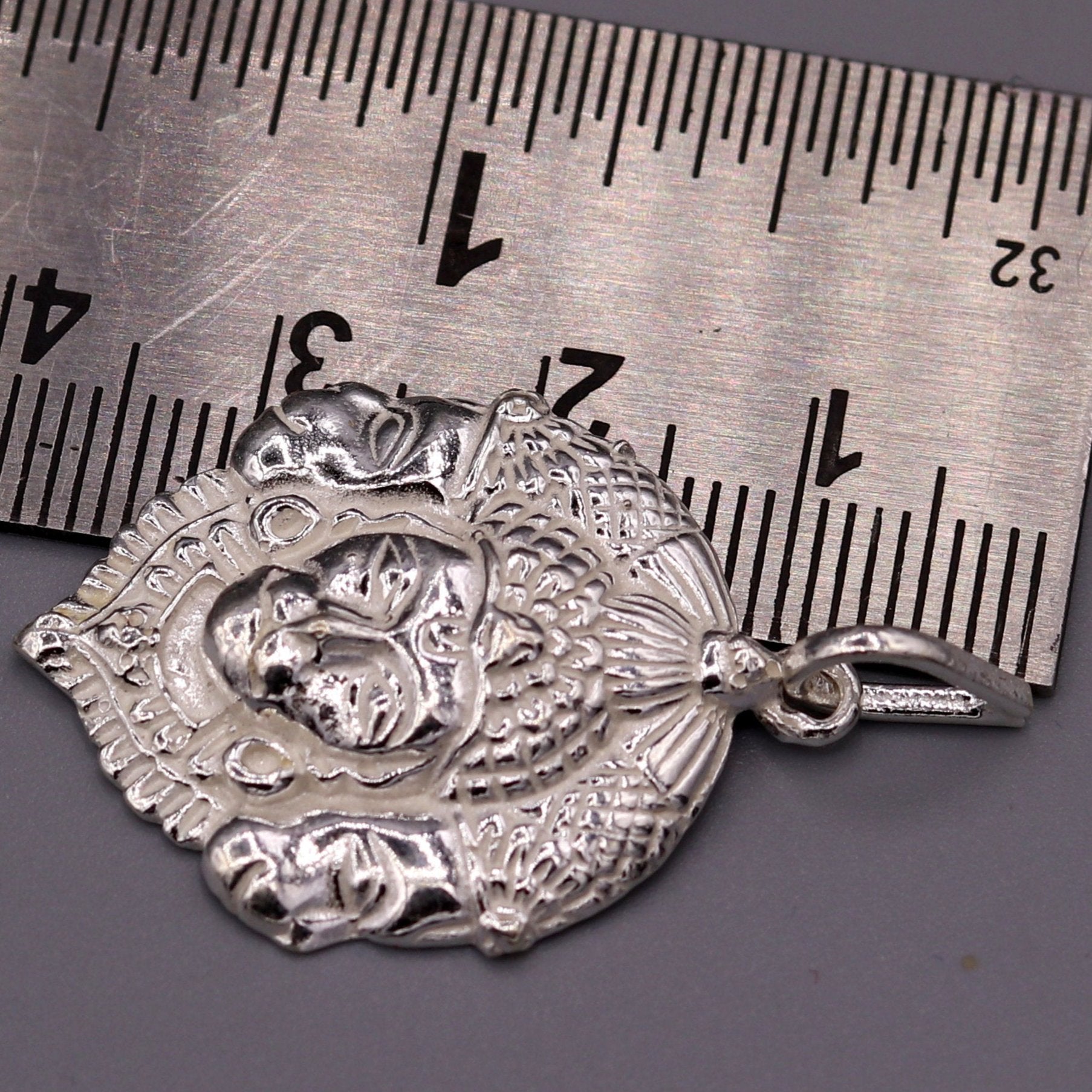 Solid silver handmade indian idol three face lord Hanumaan Bajarang bali pendant from rajasthan India god pendant locket jewelry snp02 - TRIBAL ORNAMENTS