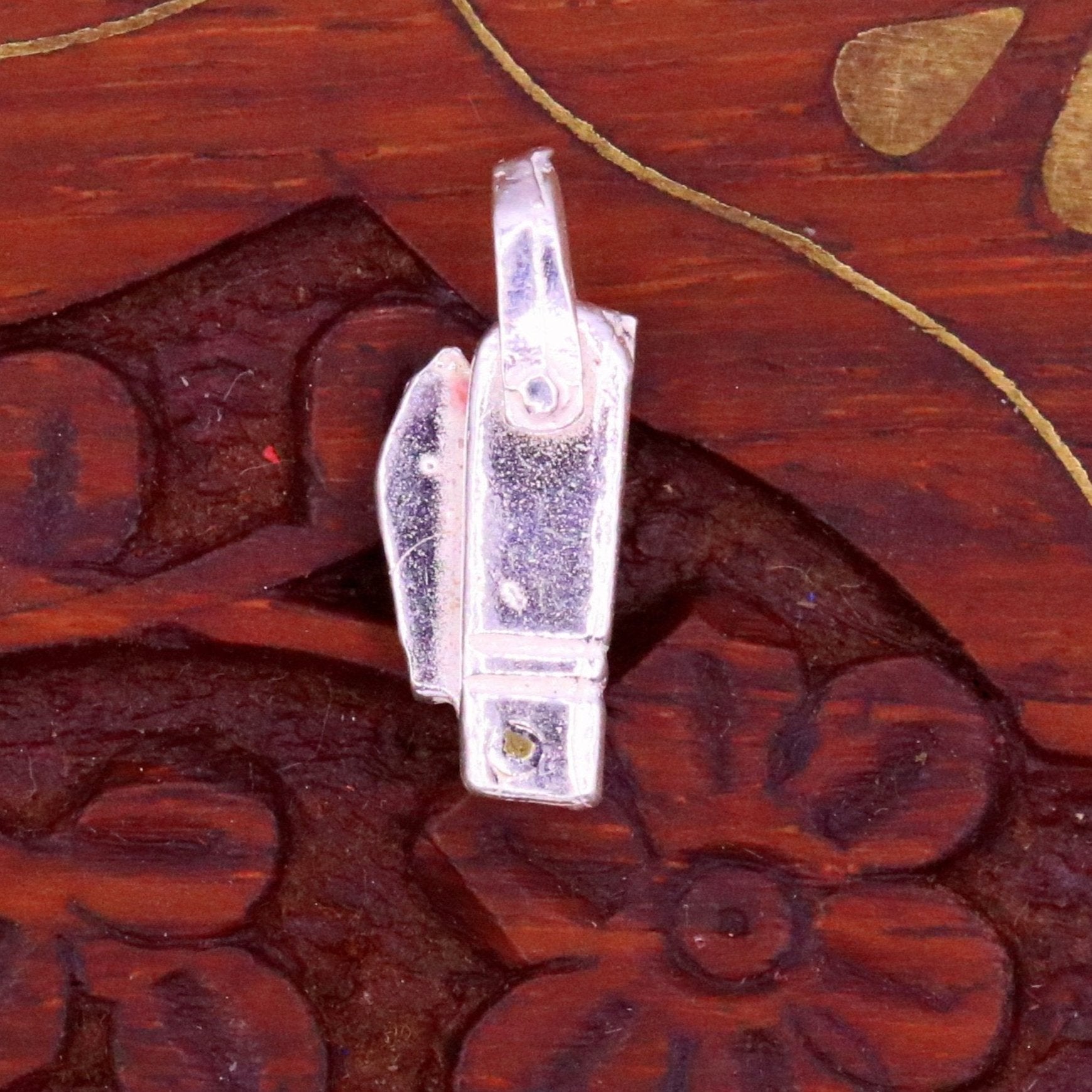 Solid silver handmade small tiny knife pendant to protect you and kids from negative energy rajasthan India pendant locket nsp287 - TRIBAL ORNAMENTS