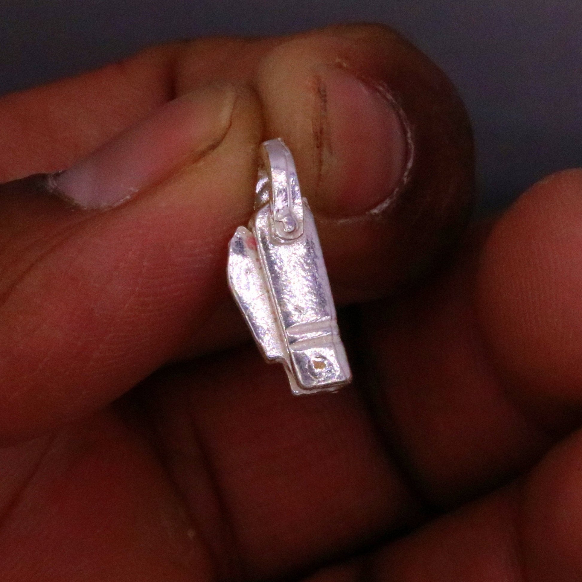 Solid silver handmade small tiny knife pendant to protect you and kids from negative energy rajasthan India pendant locket nsp287 - TRIBAL ORNAMENTS