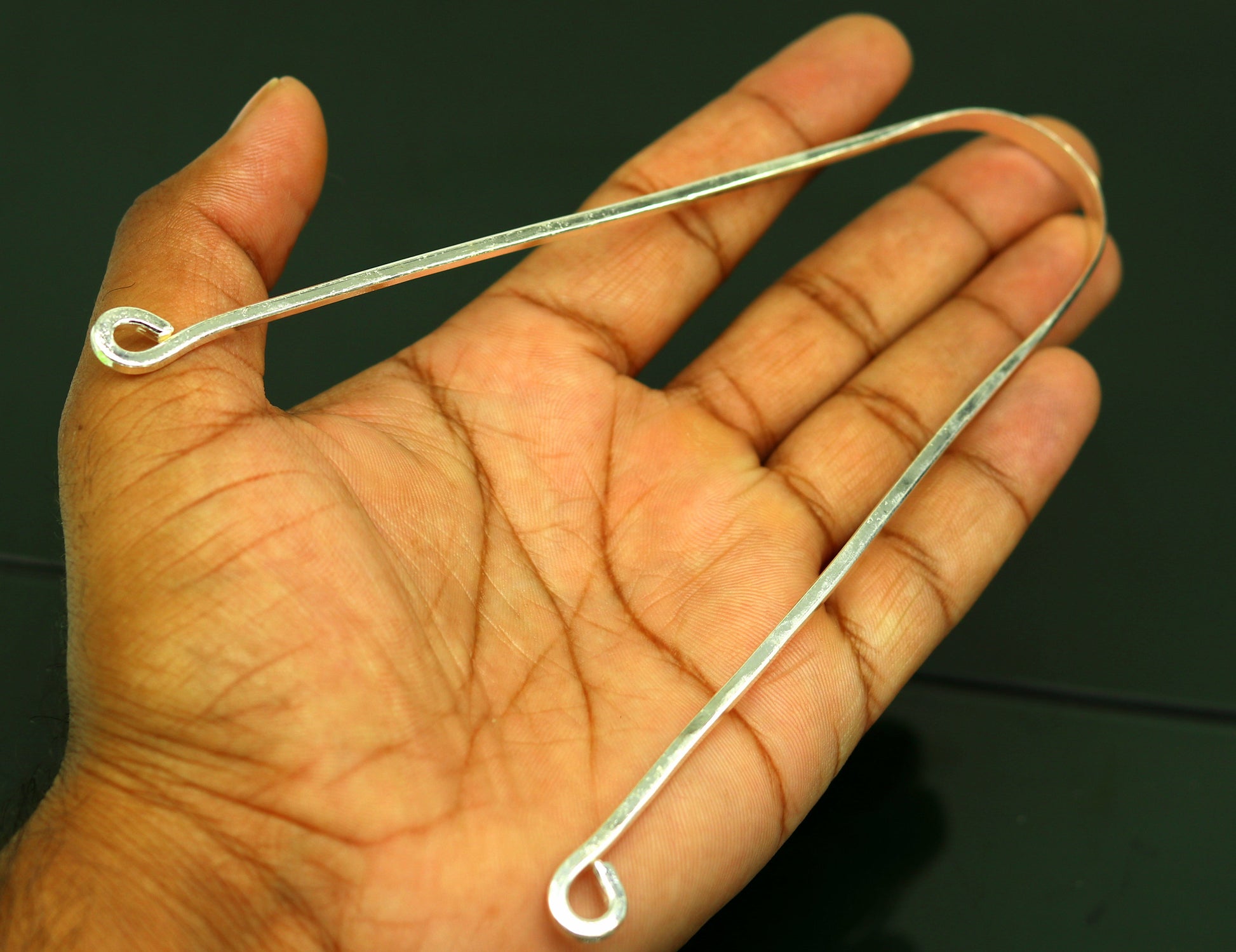 Solid silver handmade tongue cleaner 11.5 inches long U shape healthy mouth cleaner tools for stay healthy, excellent personalized gift tc02 - TRIBAL ORNAMENTS