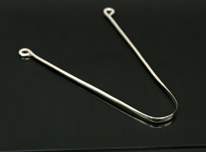 Solid silver handmade tongue cleaner 11.5 inches long U shape healthy mouth cleaner tools for stay healthy, excellent personalized gift tc02 - TRIBAL ORNAMENTS