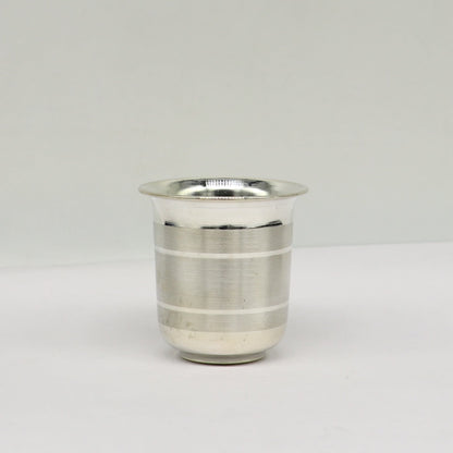 Solid silver handmade water/milk Glass tumbler, silver flask, baby kids silver cup utensils for stay healthy from bacteria sv219 - TRIBAL ORNAMENTS