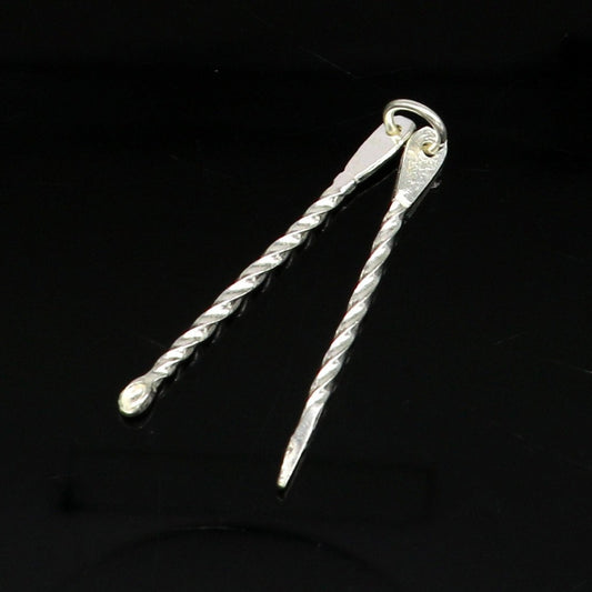 Solid silver toothpick and ear cleaner, Silver is Anti-Microbial, Anti-Allergic, Anti-Septic Silver is the best metal for personal safety - TRIBAL ORNAMENTS