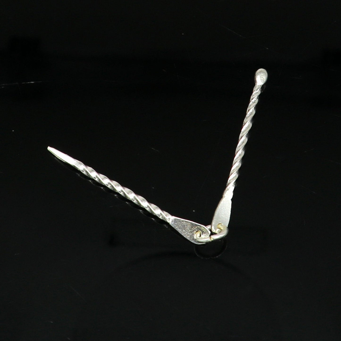 Solid silver toothpick and ear cleaner, Silver is Anti-Microbial, Anti-Allergic, Anti-Septic Silver is the best metal for personal safety - TRIBAL ORNAMENTS