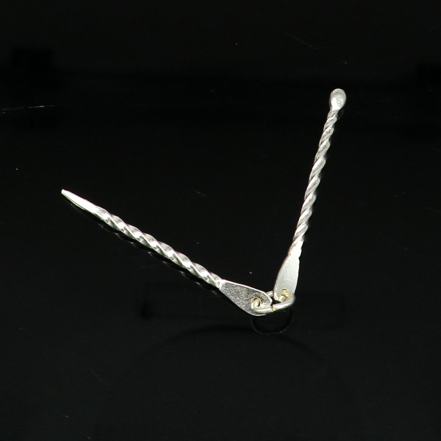 Solid silver toothpick and ear cleaner, Silver is Anti-Microbial, Anti-Allergic, Anti-Septic Silver is the best metal for personal safety - TRIBAL ORNAMENTS