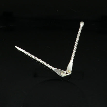 Solid silver toothpick and ear cleaner, Silver is Anti-Microbial, Anti-Allergic, Anti-Septic Silver is the best metal for personal safety - TRIBAL ORNAMENTS