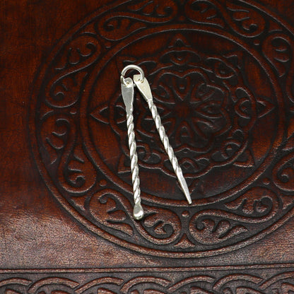 Solid silver toothpick and ear cleaner, Silver is Anti-Microbial, Anti-Allergic, Anti-Septic Silver is the best metal for personal safety - TRIBAL ORNAMENTS
