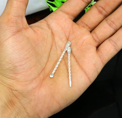 Solid silver toothpick and ear cleaner, Silver is Anti-Microbial, Anti-Allergic, Anti-Septic Silver is the best metal for personal safety - TRIBAL ORNAMENTS