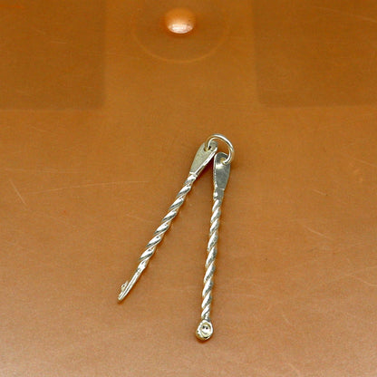 Solid silver toothpick and ear cleaner, Silver is Anti-Microbial, Anti-Allergic, Anti-Septic Silver is the best metal for personal safety - TRIBAL ORNAMENTS