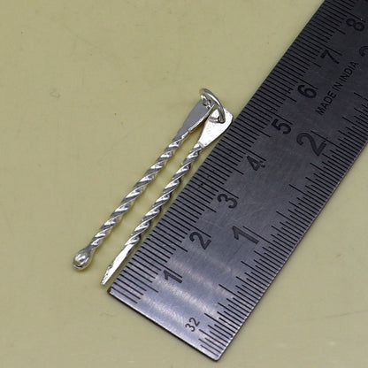 Solid silver toothpick and ear cleaner, Silver is Anti-Microbial, Anti-Allergic, Anti-Septic Silver is the best metal for personal safety - TRIBAL ORNAMENTS