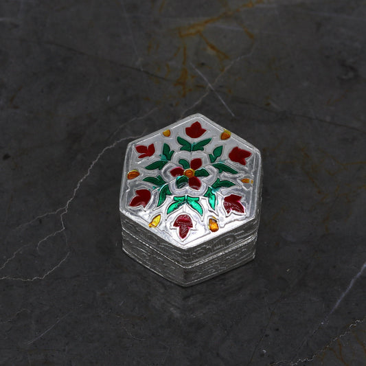 solid silver utensils trinket box, eyes kajal box, kumkum box/casket box, container box, jewelry box, silver utensils, vessels stb61 - TRIBAL ORNAMENTS