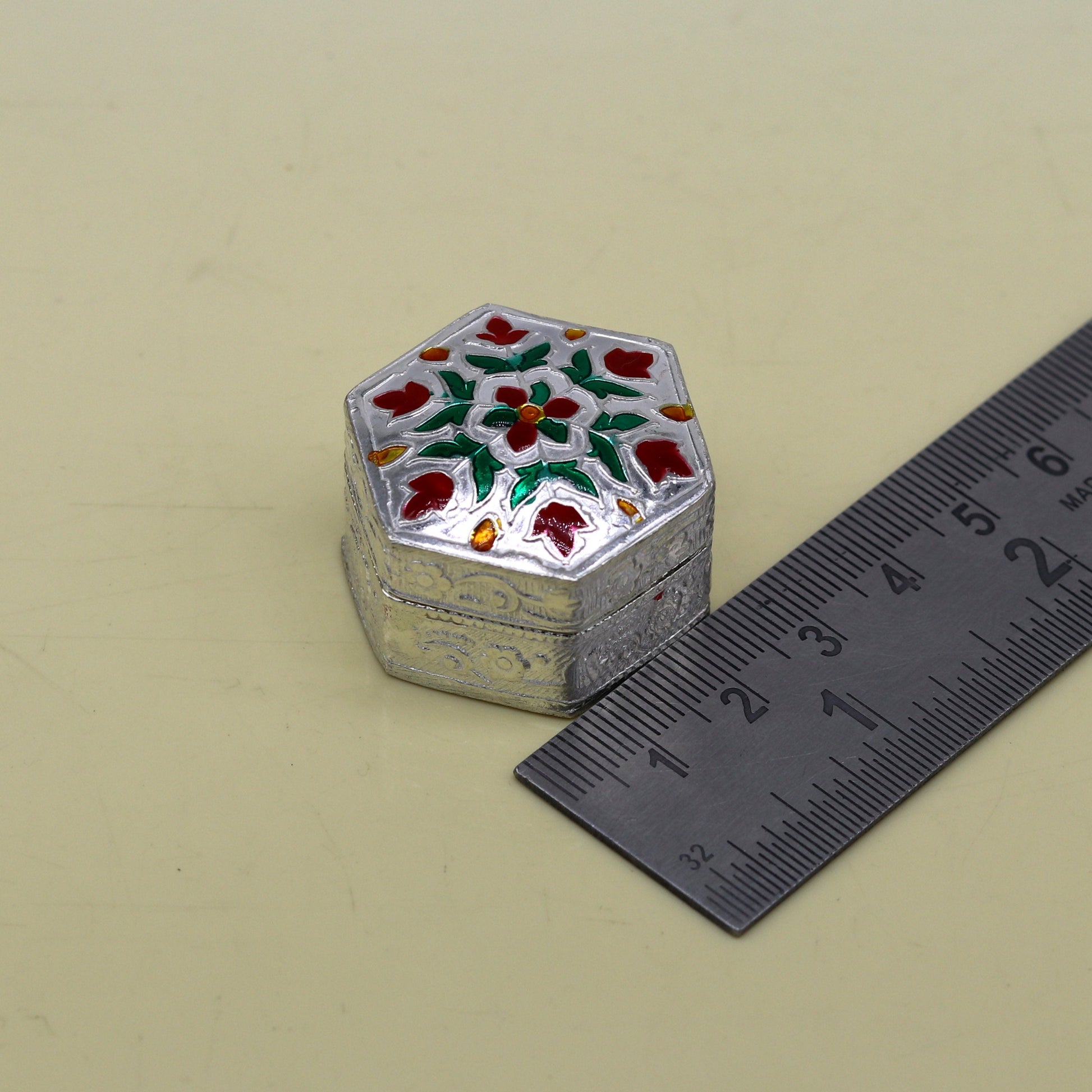 solid silver utensils trinket box, eyes kajal box, kumkum box/casket box, container box, jewelry box, silver utensils, vessels stb61 - TRIBAL ORNAMENTS