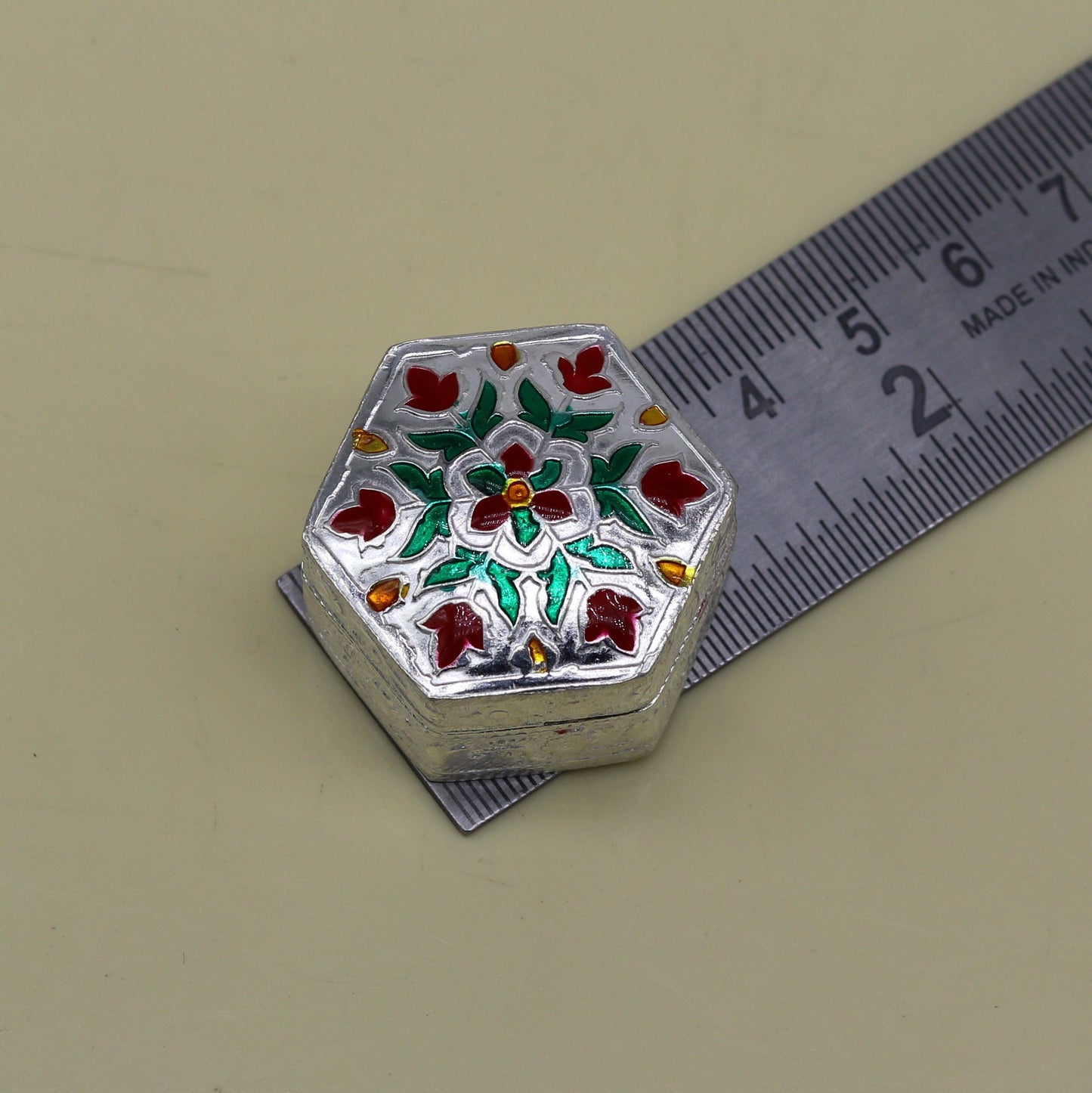 solid silver utensils trinket box, eyes kajal box, kumkum box/casket box, container box, jewelry box, silver utensils, vessels stb61 - TRIBAL ORNAMENTS