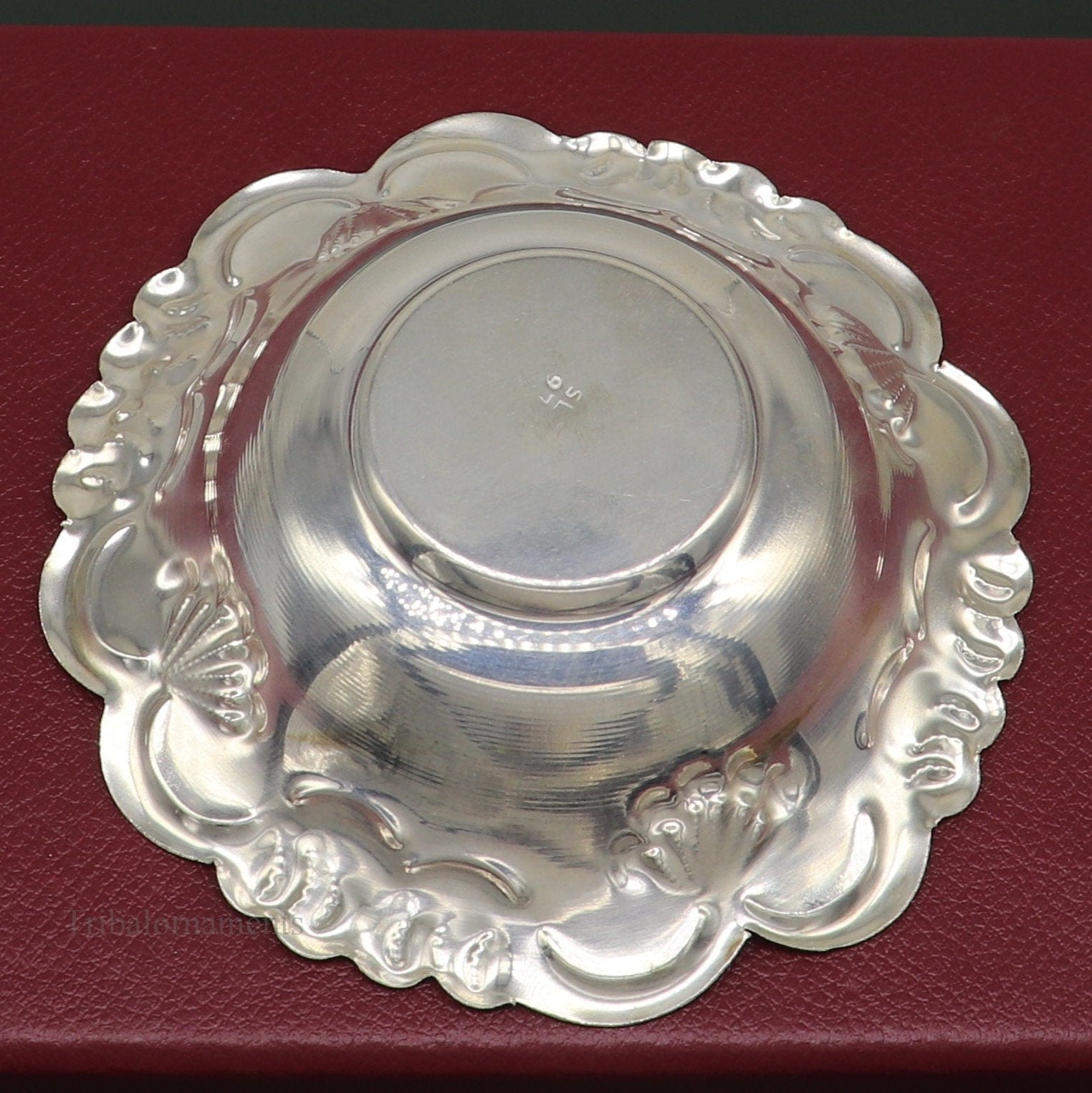 Solid sterling silver exclusive handcrafted work light weight bowl, puja utensils, silver article, silver utensils, silver vessel sv238 - TRIBAL ORNAMENTS