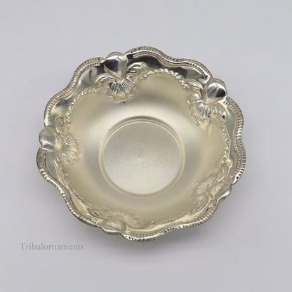 Solid sterling silver exclusive handcrafted work light weight bowl, puja utensils, silver article, silver utensils, silver vessel sv239 - TRIBAL ORNAMENTS