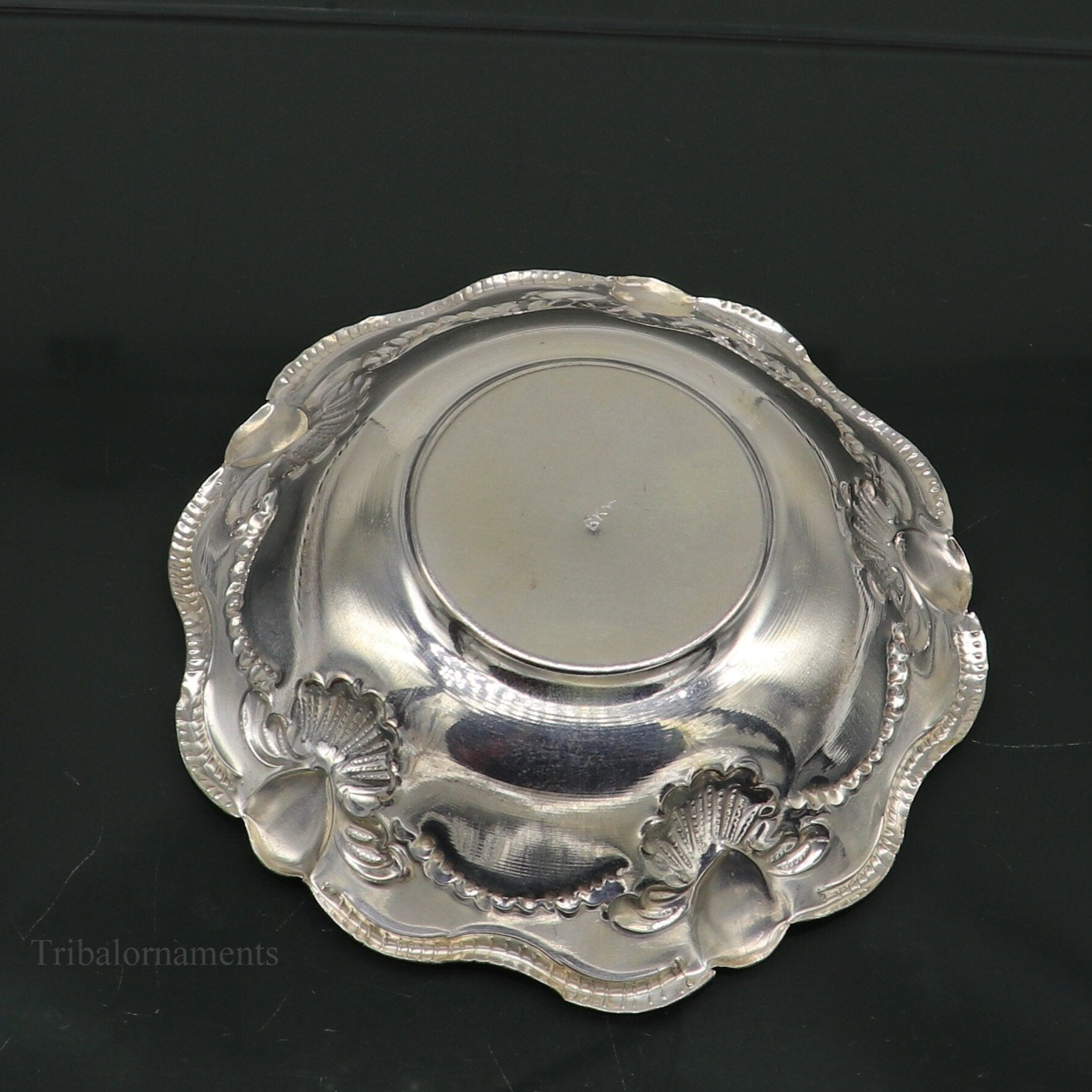 Solid sterling silver exclusive handcrafted work light weight bowl, puja utensils, silver article, silver utensils, silver vessel sv239 - TRIBAL ORNAMENTS