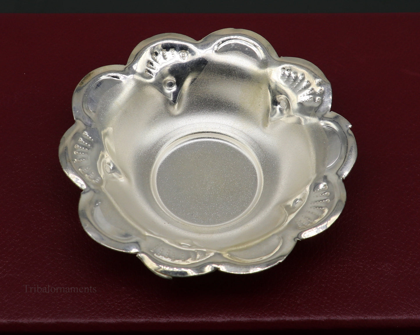 Solid sterling silver exclusive handcrafted work light weight bowl, puja utensils, silver article, silver utensils, silver vessel sv243 - TRIBAL ORNAMENTS