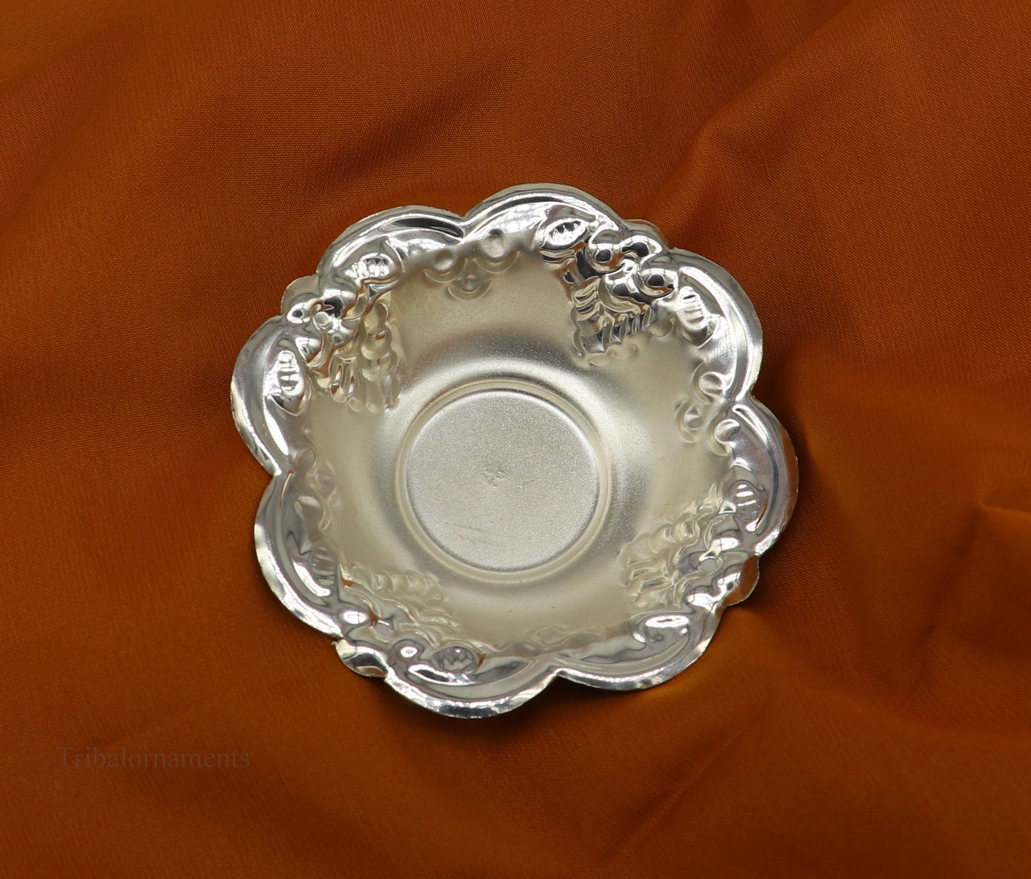 Solid sterling silver exclusive handcrafted work light weight bowl, puja utensils, silver article, silver utensils, silver vessel sv244 - TRIBAL ORNAMENTS