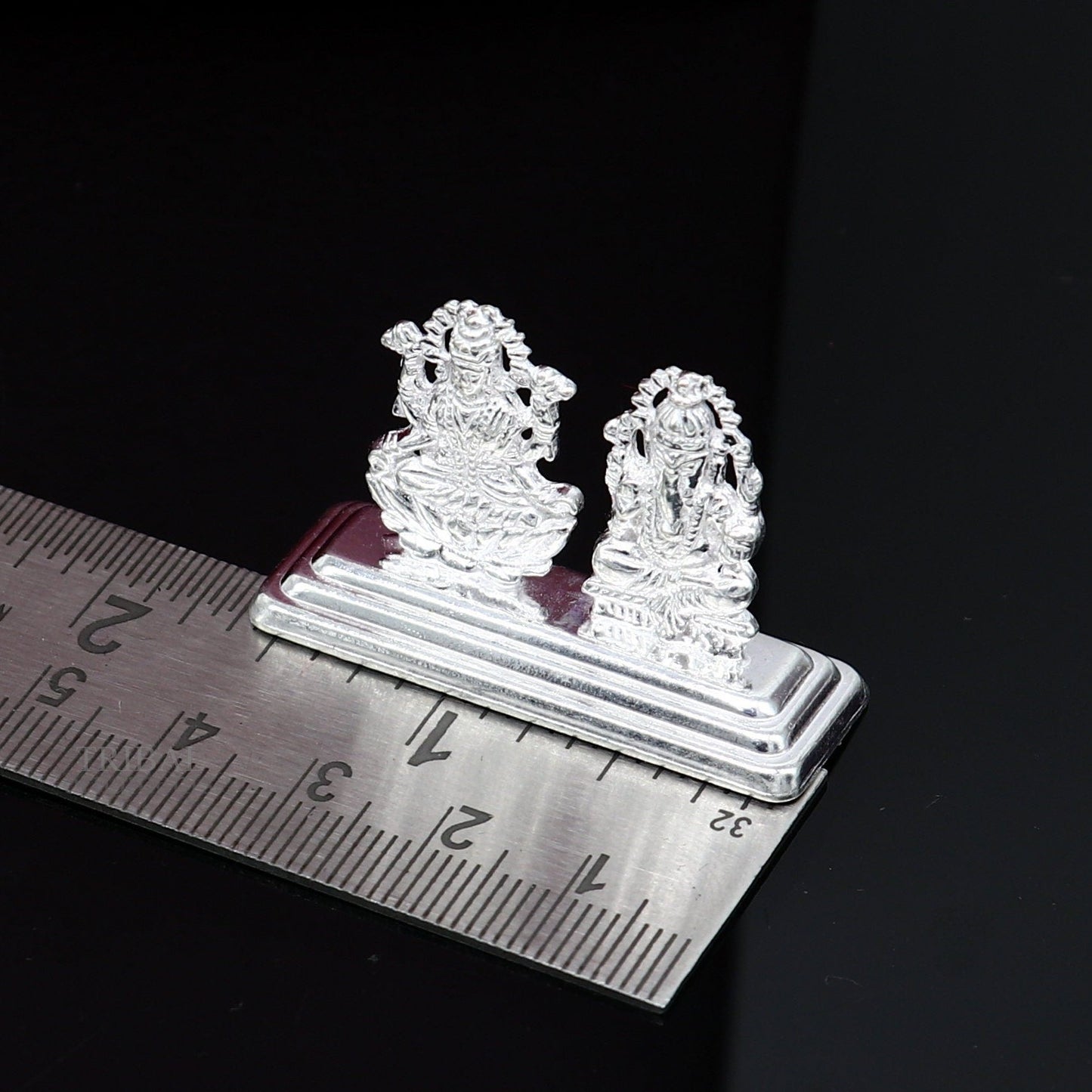 Solid Sterling silver handmade customized Hindu idols Laxmi and Ganesha statue, puja article figurine, home décor Diwali puja gift art456 - TRIBAL ORNAMENTS