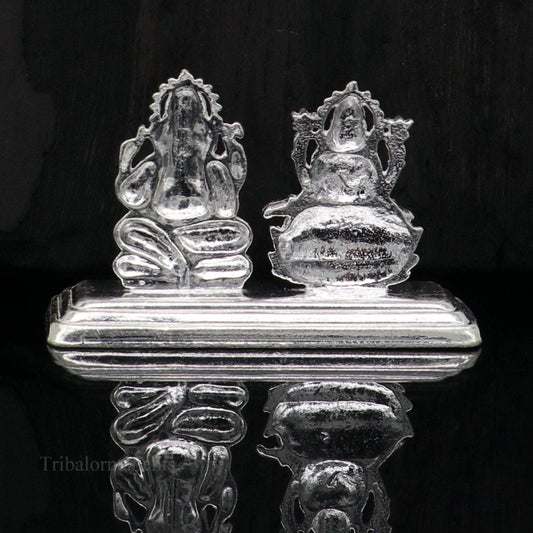 Solid Sterling silver handmade customized Hindu idols Laxmi and Ganesha statue, puja article figurine, home décor puja Articles india art47 - TRIBAL ORNAMENTS