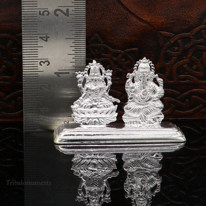Solid Sterling silver handmade customized Hindu idols Laxmi and Ganesha statue, puja article figurine, home décor puja Articles india art47 - TRIBAL ORNAMENTS