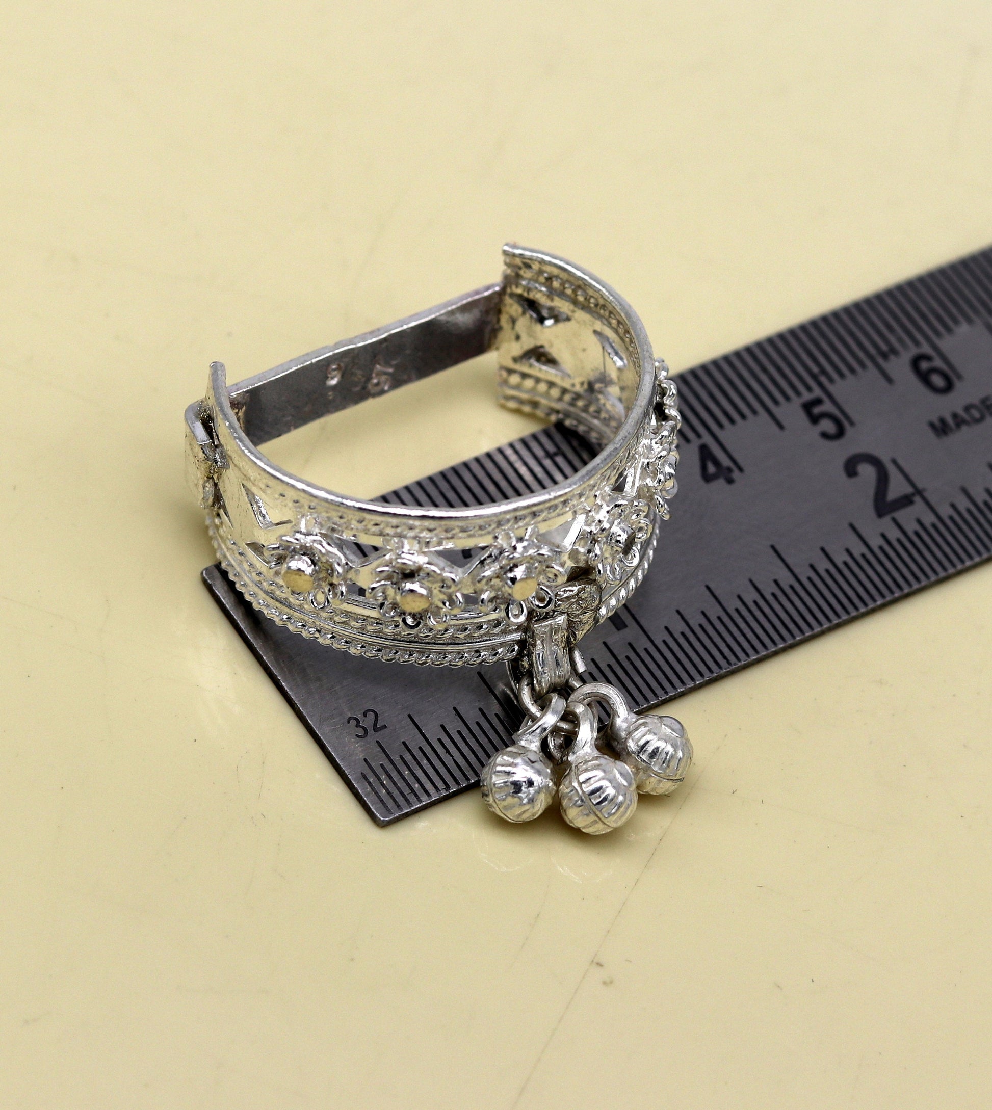 Solid sterling silver handmade customized Vintage antique design excellent toe ring, thumb ring for foot belly dance tribal jewelry toer73 - TRIBAL ORNAMENTS