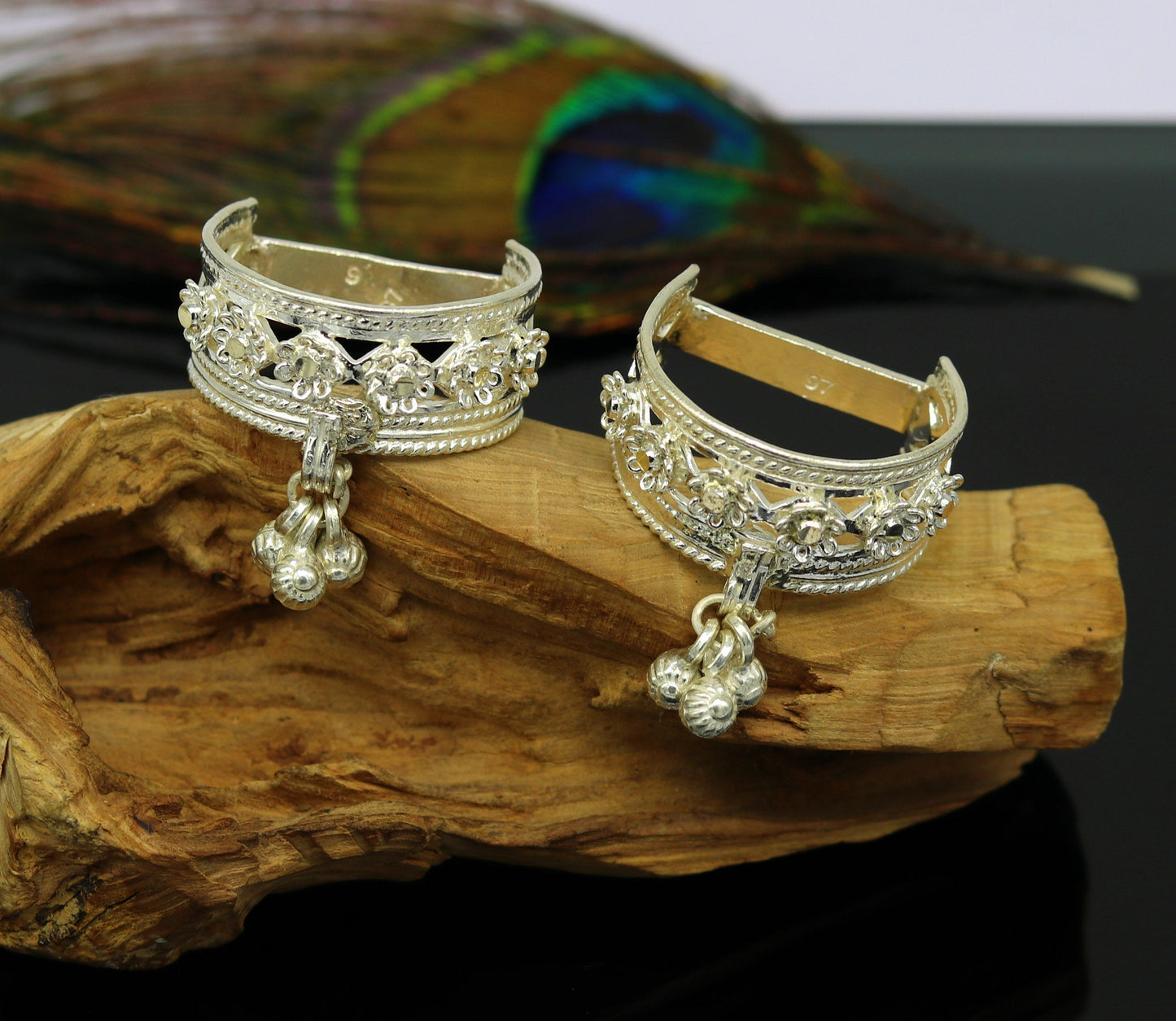 Solid sterling silver handmade customized Vintage antique design excellent toe ring, thumb ring for foot belly dance tribal jewelry toer73 - TRIBAL ORNAMENTS