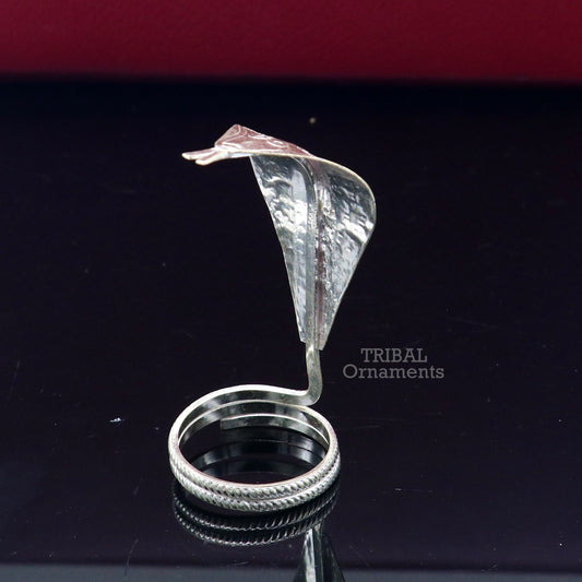 Solid sterling silver handmade fabulous vintage antique mini snake or shiva snake Staute puja, worshipping, solid Diwali puja article su786 - TRIBAL ORNAMENTS
