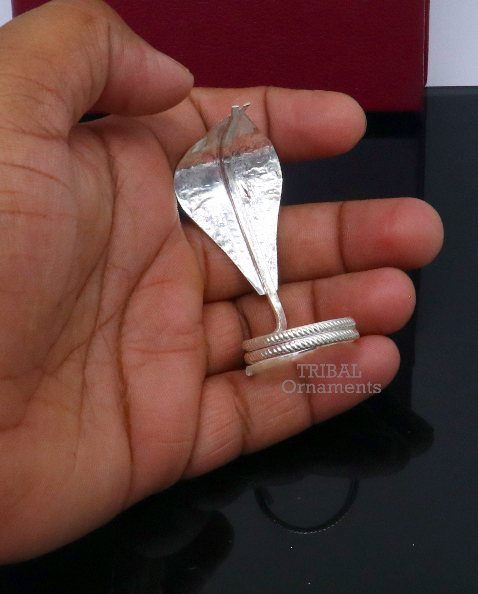 Solid sterling silver handmade fabulous vintage antique mini snake or shiva snake Staute puja, worshipping, solid Diwali puja article su786 - TRIBAL ORNAMENTS