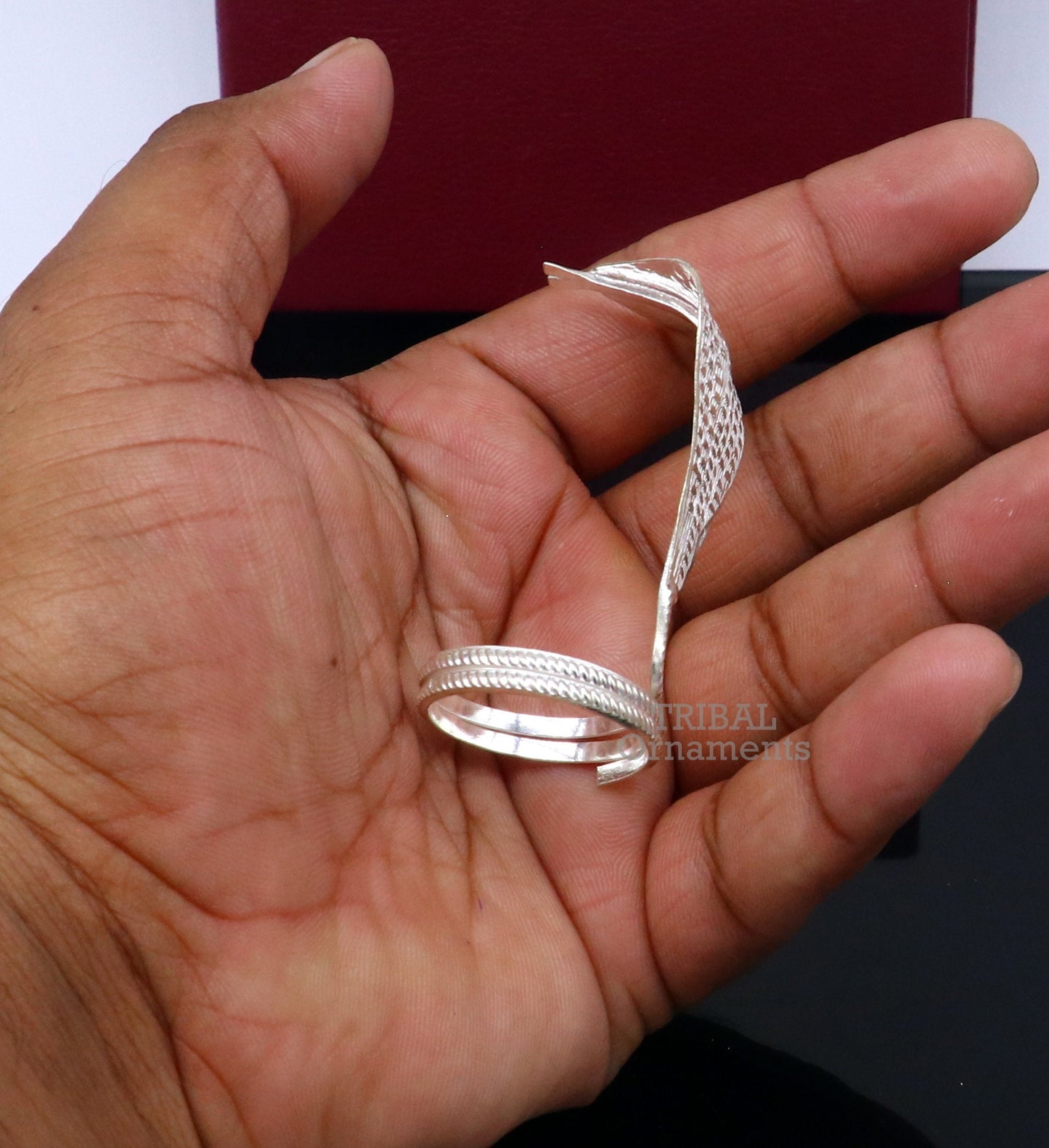 Solid sterling silver handmade fabulous vintage antique mini snake or shiva snake Staute puja, worshipping, solid Diwali puja article su786 - TRIBAL ORNAMENTS