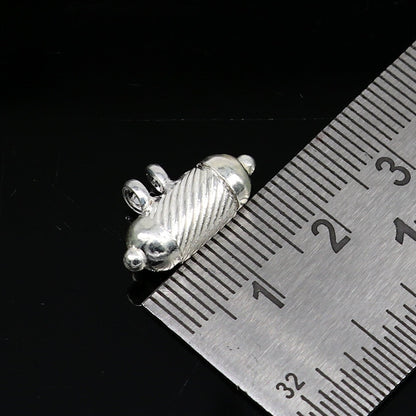 Solid sterling silver handmade gorgeous round shape handmade amulet box pendant, mantra box, silver tabiz , box tribal jewelry ssp702 - TRIBAL ORNAMENTS