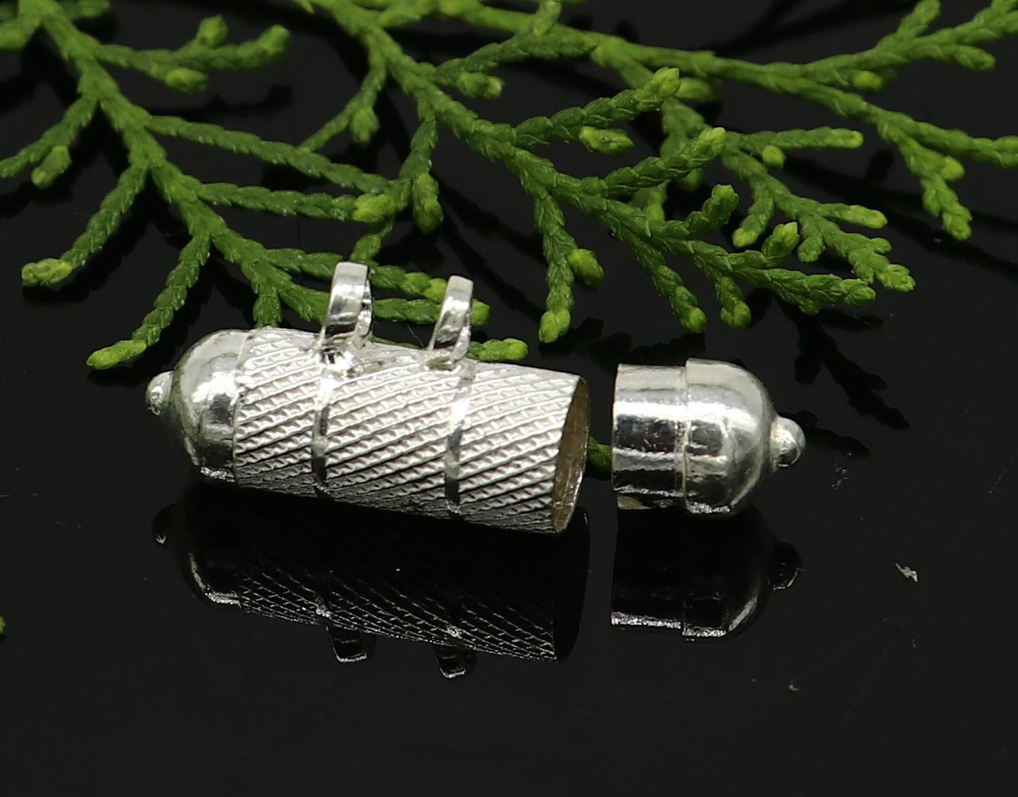 Solid sterling silver handmade gorgeous round shape handmade amulet box pendant, mantra box, silver tabiz , kavacham tribal jewelry ssp682 - TRIBAL ORNAMENTS