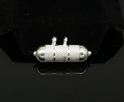 Solid sterling silver handmade gorgeous round shape handmade amulet box pendant, mantra box, silver tabiz , kavacham tribal jewelry ssp682 - TRIBAL ORNAMENTS