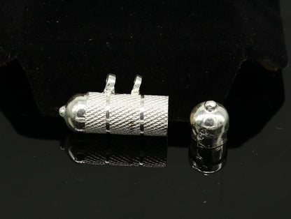 Solid sterling silver handmade gorgeous round shape handmade amulet box pendant, mantra box, silver tabiz , kavacham tribal jewelry ssp682 - TRIBAL ORNAMENTS