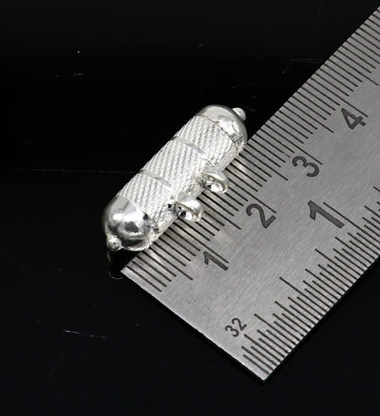 Solid sterling silver handmade gorgeous round shape handmade amulet box pendant, mantra box, silver tabiz , kavacham tribal jewelry ssp682 - TRIBAL ORNAMENTS