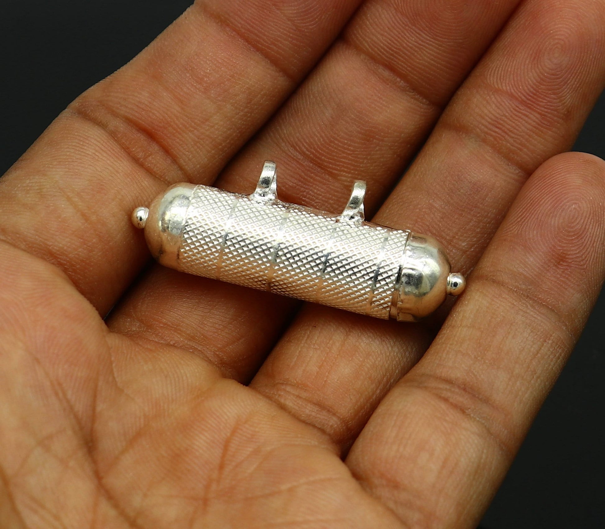 Solid sterling silver handmade gorgeous round shape handmade amulet box pendant, mantra box, silver tabiz/ mascot , kavacham jewelry ssp666 - TRIBAL ORNAMENTS