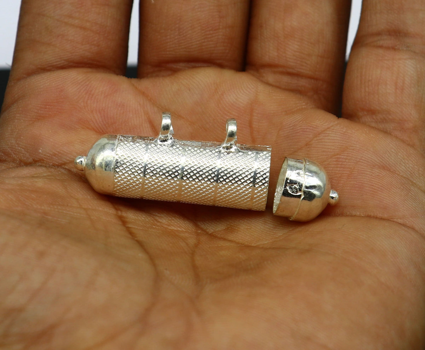 Solid sterling silver handmade gorgeous round shape handmade amulet box pendant, mantra box, silver tabiz/ mascot , kavacham jewelry ssp666 - TRIBAL ORNAMENTS