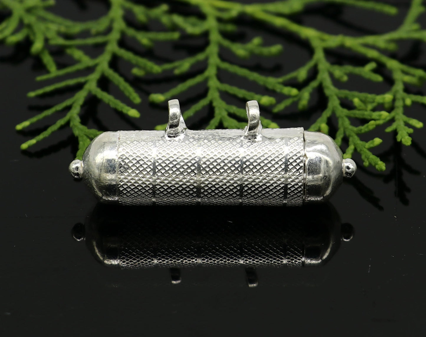 Solid sterling silver handmade gorgeous round shape handmade amulet box pendant, mantra box, silver tabiz/ mascot , kavacham jewelry ssp666 - TRIBAL ORNAMENTS