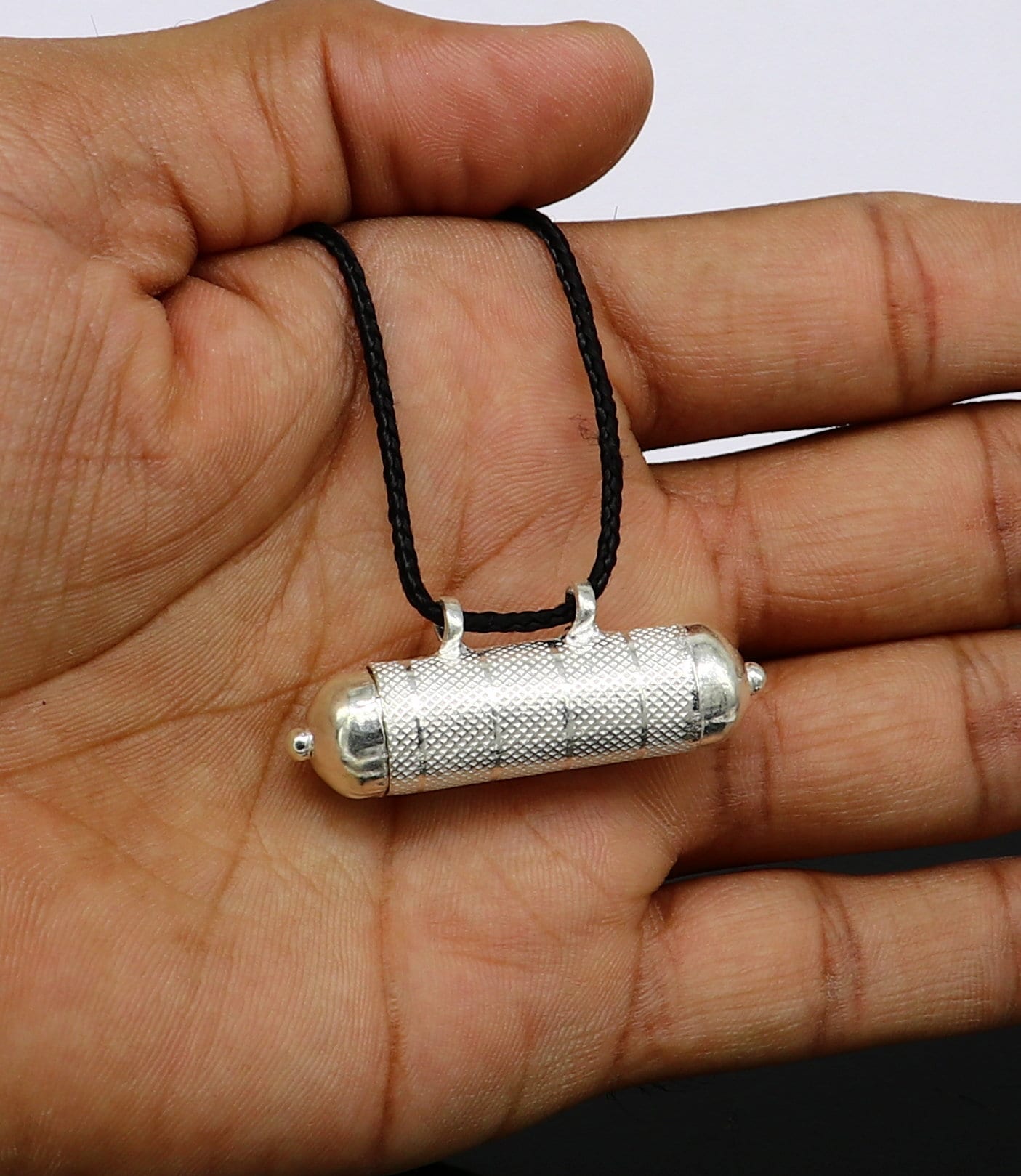 Solid sterling silver handmade gorgeous round shape handmade amulet box pendant, mantra box, silver tabiz/ mascot , kavacham jewelry ssp666 - TRIBAL ORNAMENTS