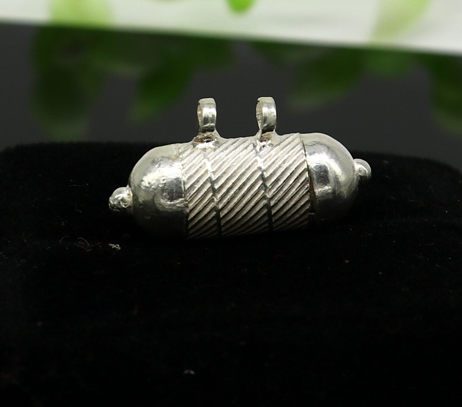 Solid sterling silver handmade gorgeous round shape vintage amulet box pendant, mantra box, silver tabiz , kavacham tribal jewelry ssp681 - TRIBAL ORNAMENTS