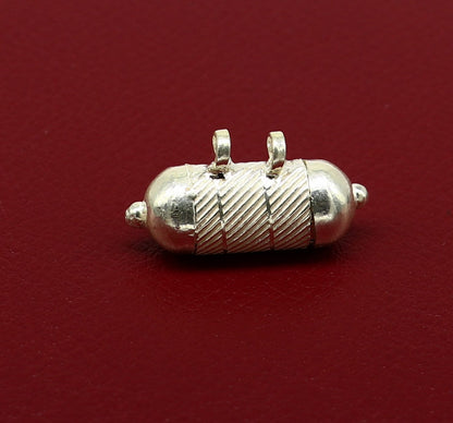 Solid sterling silver handmade gorgeous round shape vintage amulet box pendant, mantra box, silver tabiz , kavacham tribal jewelry ssp681 - TRIBAL ORNAMENTS