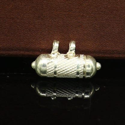 Solid sterling silver handmade gorgeous round shape vintage amulet box pendant, mantra box, silver tabiz , kavacham tribal jewelry ssp687 - TRIBAL ORNAMENTS
