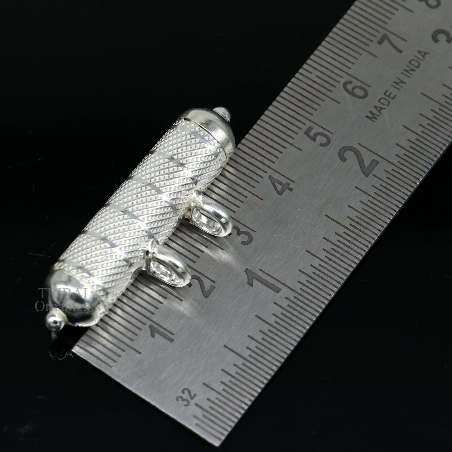 Solid sterling silver round amulet box pendant with intricate design, handmade tribal mantra box jewelry by TRIBAL ORNAMENTS